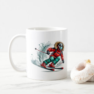Skier coffee mug