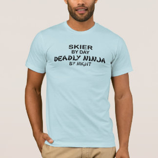 Skier Deadly Ninja by Night T-Shirt