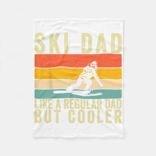 Skier Father Skiing Design Father Day For Ski Dad Fleece Blanket
