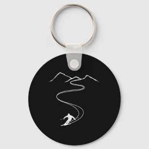 Skier Freerider For Skiing Or Ski Touring Ski Lift Key Ring