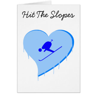 Skier Ice Heart, Hit The Slopes Card