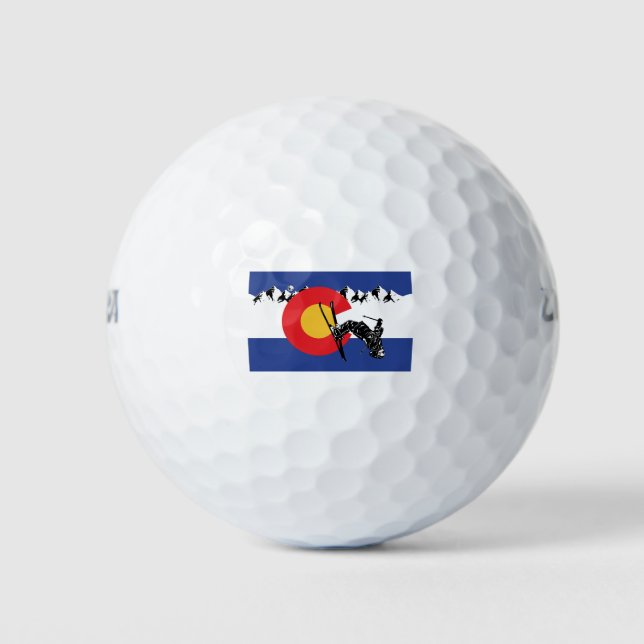 Skier-in--Colorado-Flag Golf Balls (Front)