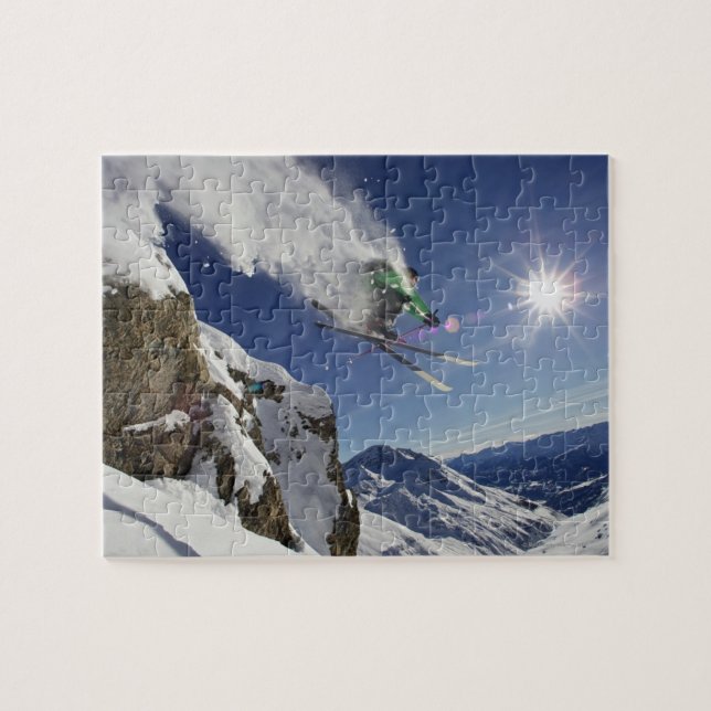 Skier in Midair Jigsaw Puzzle (Horizontal)