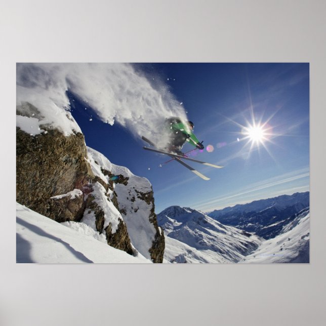 Skier in Midair Poster (Front)