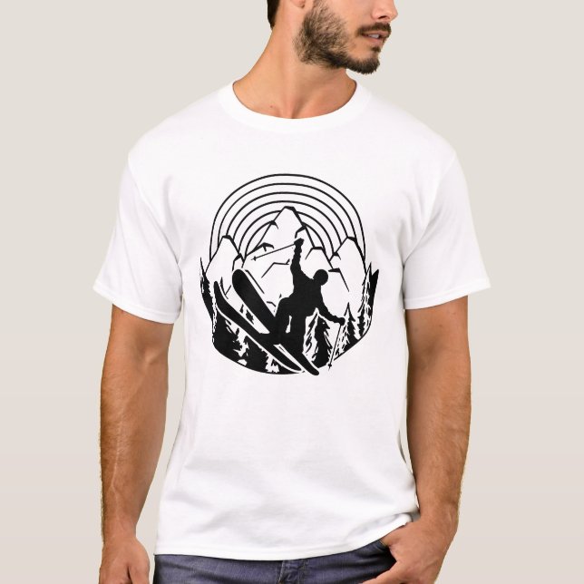 Skier in the mountains - winter sports T-Shirt (Front)