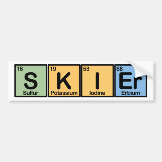 Skier made of Elements Bumper Sticker