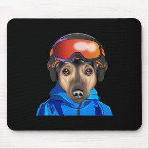 Skier Manchester Terrier Snowboarding Dog Mouse Mat