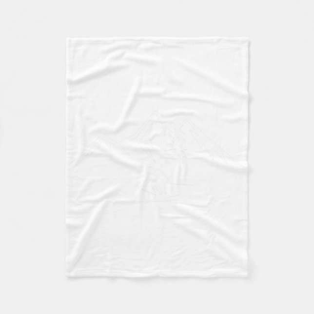 Skier Mountain Winter Sports Skiing Alpine Adventu Fleece Blanket (Front)