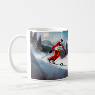 Skier On The Mountain Coffee Mug