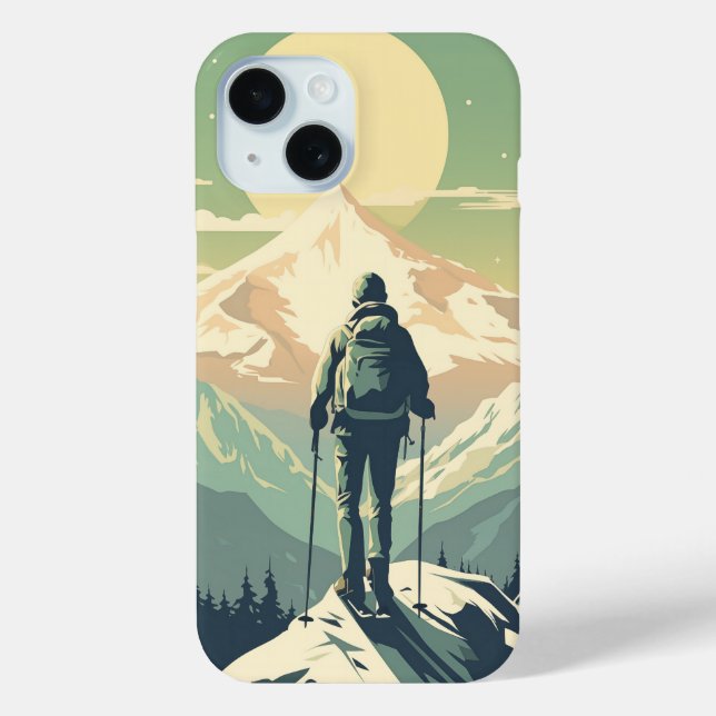 Skier On Top Of The Mountain Case-Mate iPhone Case (Back)