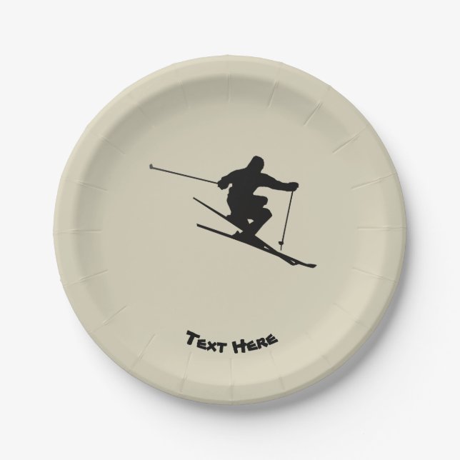 Skier Paper Plate (Front)