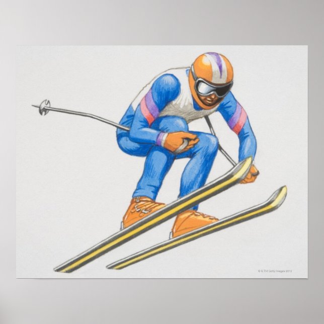 Skier Performing Jump Poster (Front)
