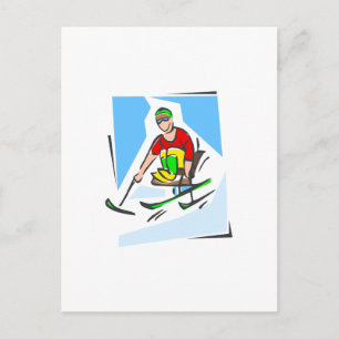 Skier Postcard