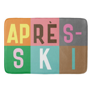 Skier Retro Après Ski Color Blocks  Bath Mat