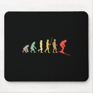 Skier Retro Skiing Ski Downhill Winter Sport Enthu Mouse Mat