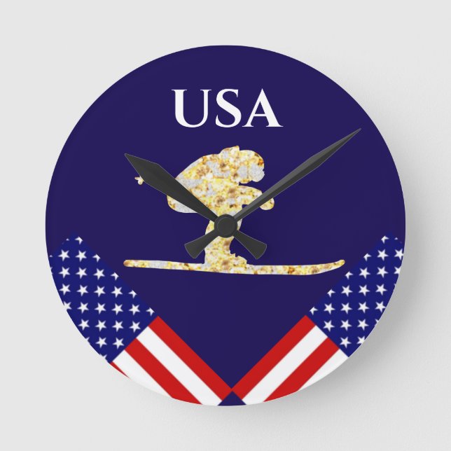 SKIER ROUND CLOCK (Front)