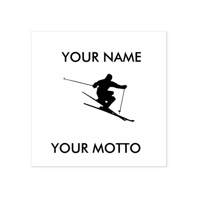 Skier Rubber Stamp (Imprint)