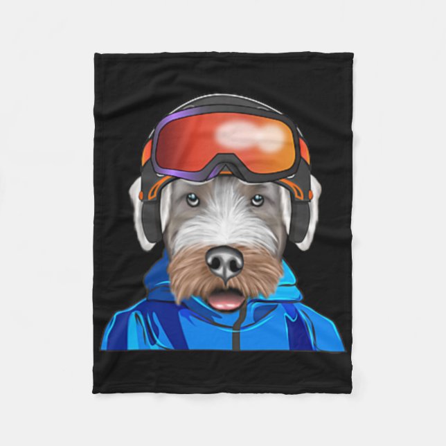 Skier Sealyham Terrier Snowboarding Pocket  Fleece Blanket (Front)