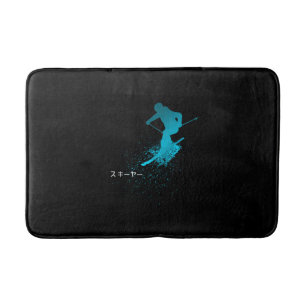Skier, Ski, Japanese Bath Mat