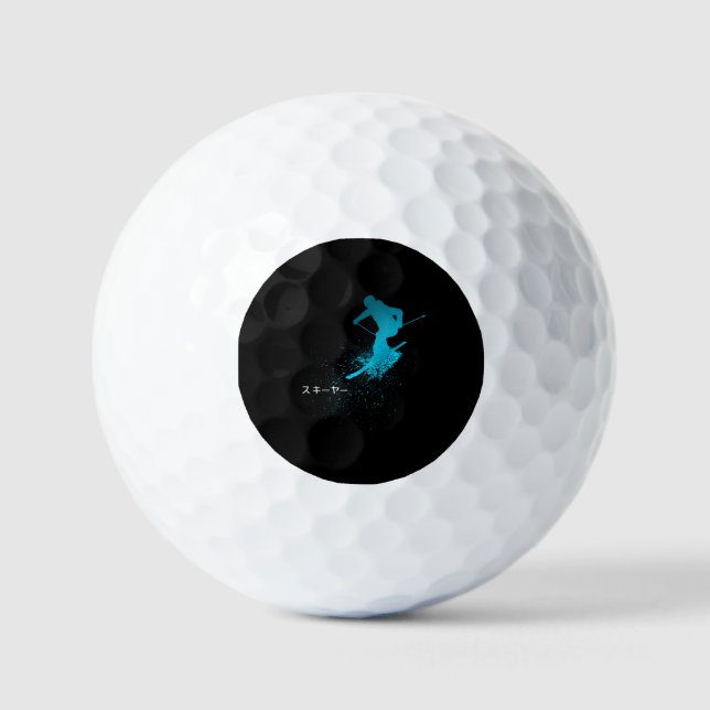 Skier, Ski, Japanese Golf Balls (Front)