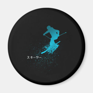 Skier, Ski, Japanese Magnet