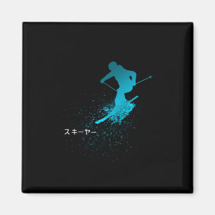 Skier, Ski, Japanese Magnet