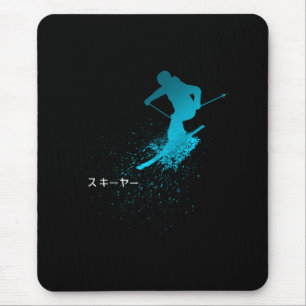 Skier, Ski, Japanese Mouse Mat