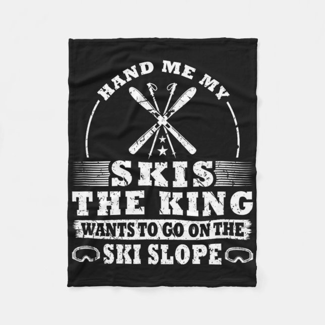 Skier Skiing  Fleece Blanket (Front)