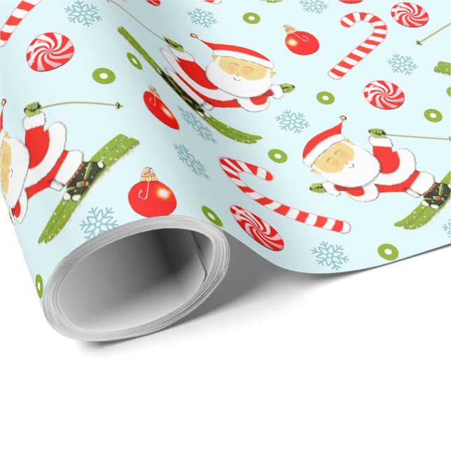 Skier Skiing Holiday Gift Wrapping Paper (Roll Corner)