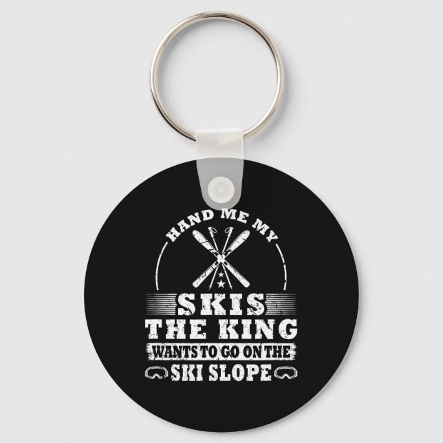 Skier Skiing  Key Ring (Front)
