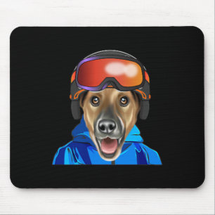 Skier Smooth Fox Terrier Snowboarding Pocket Mouse Mat