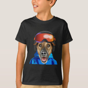 Skier Smooth Fox Terrier Snowboarding Pocket T-Shirt