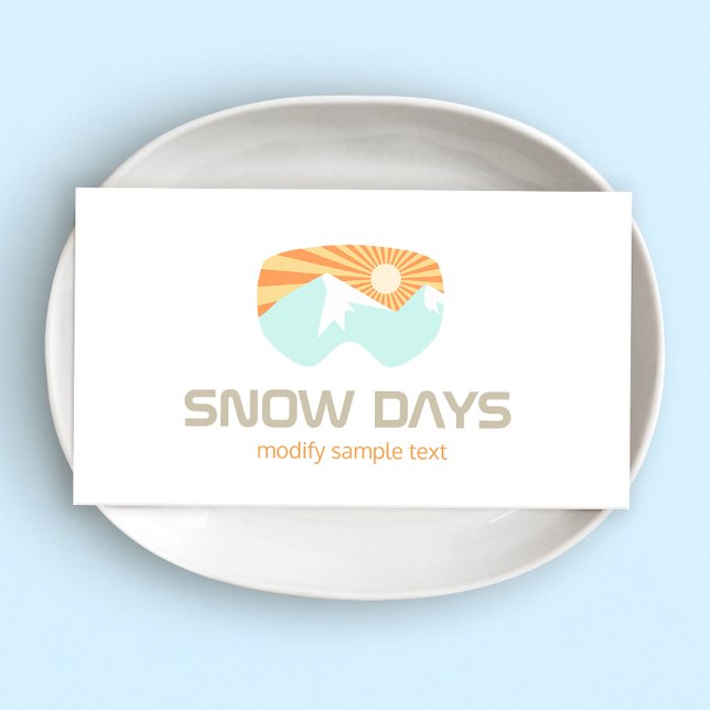 Skier Snow Goggles Skiing Business Card (Creator Uploaded)