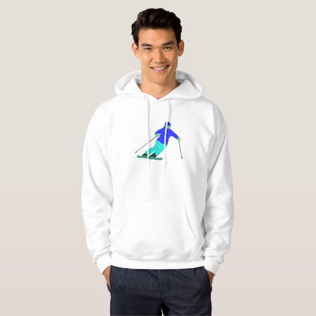 Skier Snow Skiing Hoodie (Front Full)