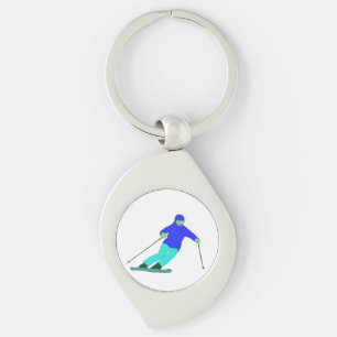 Skier Snow Skiing  Key Ring
