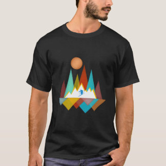 Skier Snow Skiing Outdoor Mountains Forest Nature T-Shirt