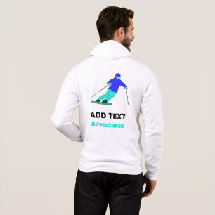 Skier Snow Skiing Personalized Hoodie