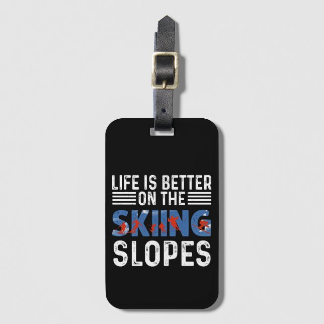  Skier, Snowboarder Luggage Tag (Front Vertical)