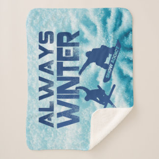Skier & Snowboarder Throw Blanket
