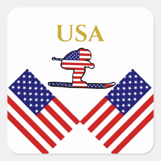 SKIER SQUARE STICKER (Front)
