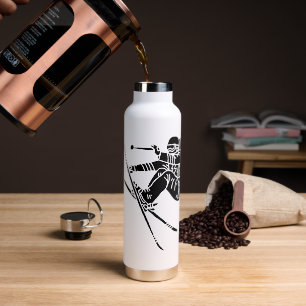 Skier     water bottle