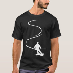 Skier With Tracks In Deep Powder Snow Freeride Spo T-Shirt