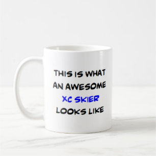 skier xc, awesome coffee mug