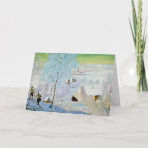 Skiers 1919 holiday card