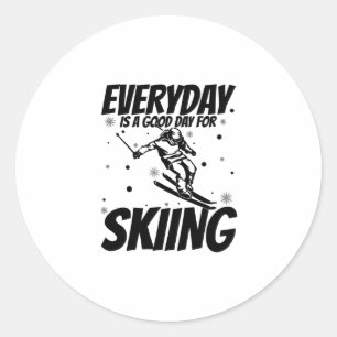 Skiers   Apres-ski Skiing Ski Slopes Vacation Gift Classic Round Sticker