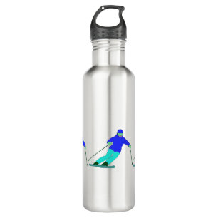 Skiers Downhill Skiing 710 Ml Water Bottle