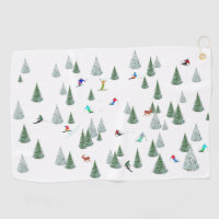 Skiers Downhill Skiing Illustration