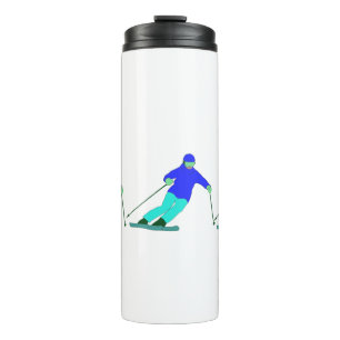 Skiers Downhill Skiing Thermal Tumbler