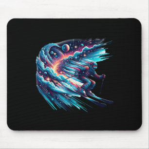 Skiers In Space Skiing Planets  Mouse Mat