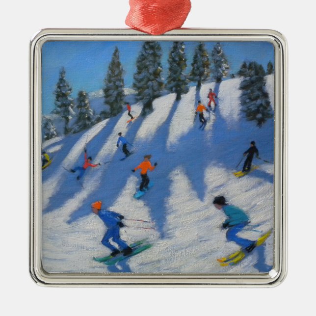 Skiers Lofer 2010 Metal Tree Decoration (Front)